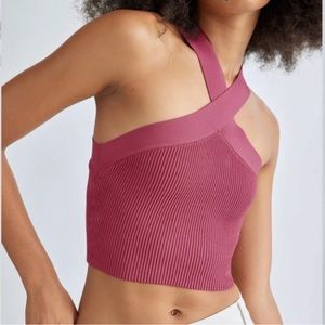 Aritzia Babaton Sculpt Knit Criss Cross Cropped Tank